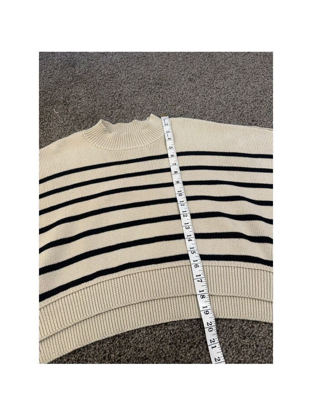 COMMENSE Crew Neck Sweater Off White Black Medium - Picture 8 of 10